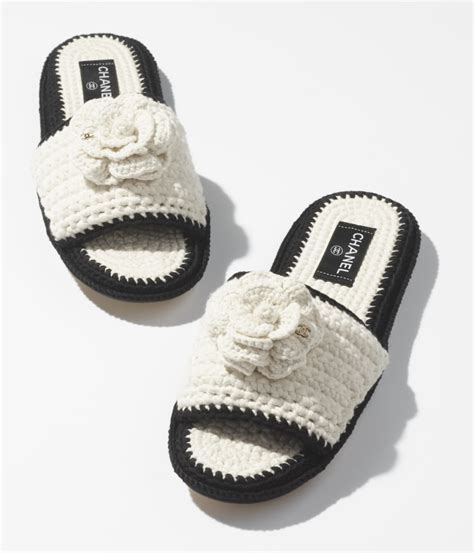 chanel crochet slides|chanel shoes for women.